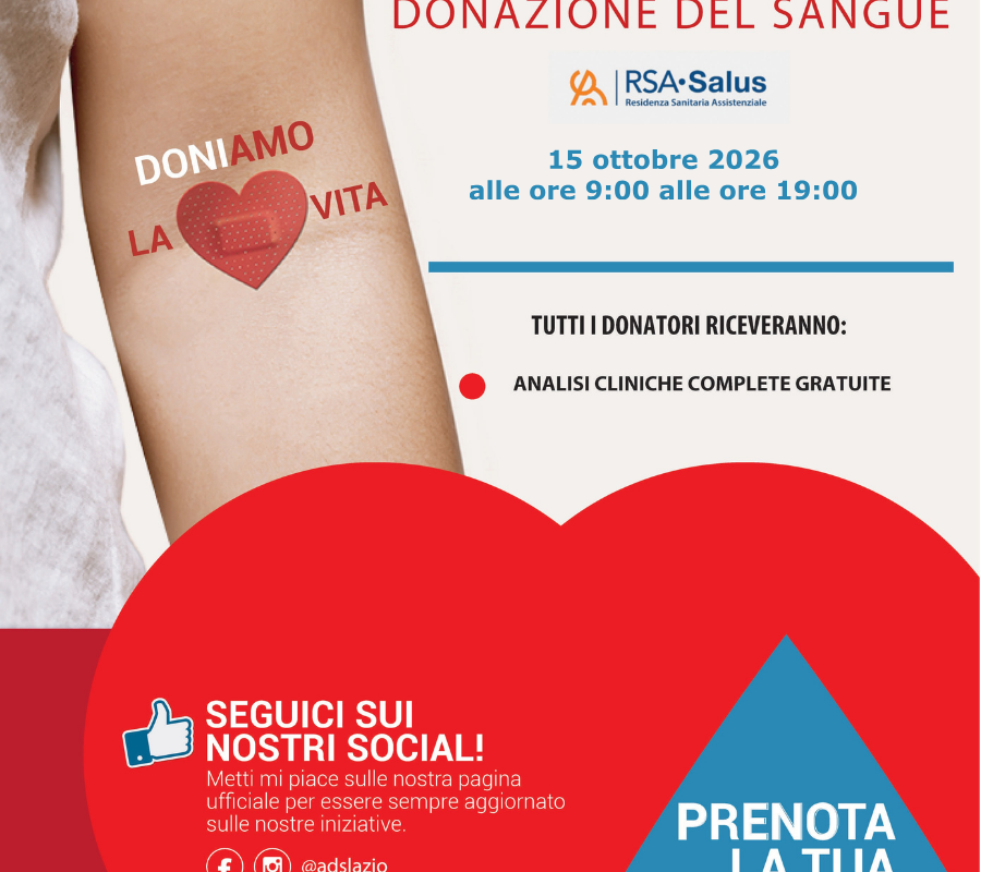 Donazione Sangue presso RSA Salus di Roma